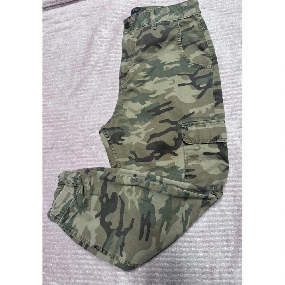 Zara Womens Camo Cargo Jogger Pants High Waisted Camouflage Green Brown Size 6 - Picture 7 of 8